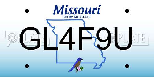 GL4F9U Missouri License Plate