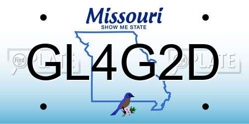GL4G2D Missouri License Plate