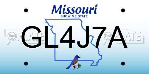 GL4J7A Missouri License Plate