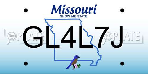 GL4L7J Missouri License Plate