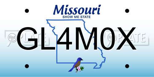 GL4M0X Missouri License Plate