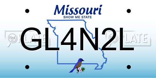 GL4N2L Missouri License Plate