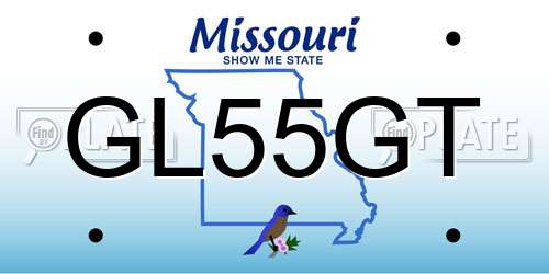 GL55GT Missouri License Plate