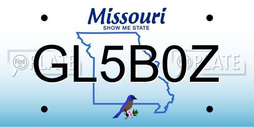 GL5B0Z Missouri License Plate