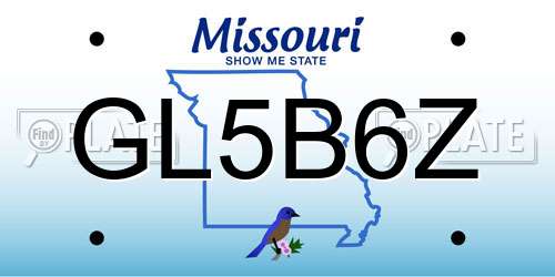 GL5B6Z Missouri License Plate