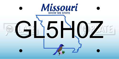 GL5H0Z Missouri License Plate