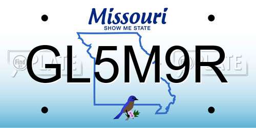 GL5M9R Missouri License Plate