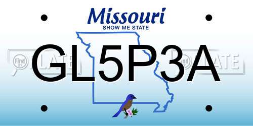 GL5P3A Missouri License Plate