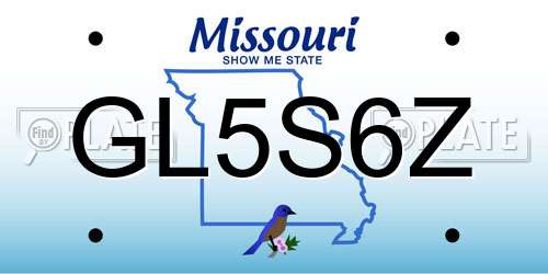 GL5S6Z Missouri License Plate