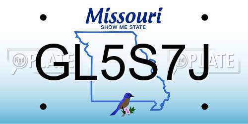 GL5S7J Missouri License Plate