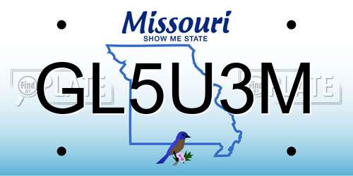 GL5U3M Missouri License Plate