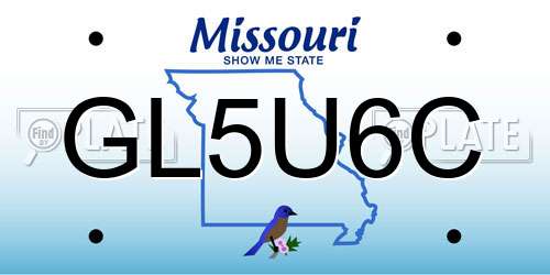 GL5U6C Missouri License Plate