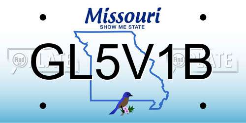 GL5V1B Missouri License Plate