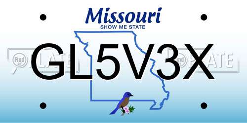 GL5V3X Missouri License Plate