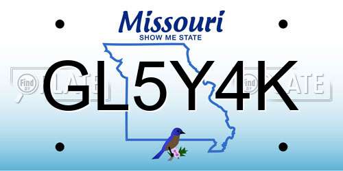 GL5Y4K Missouri License Plate