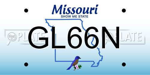 GL66N Missouri License Plate