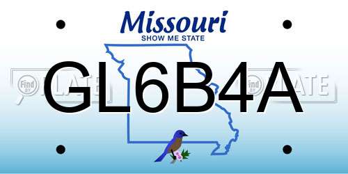 GL6B4A Missouri License Plate