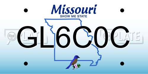 GL6C0C Missouri License Plate
