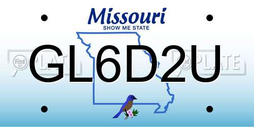 GL6D2U Missouri License Plate