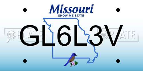 GL6L3V Missouri License Plate