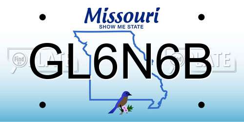 GL6N6B Missouri License Plate