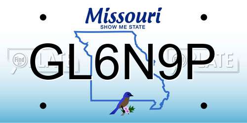 GL6N9P Missouri License Plate