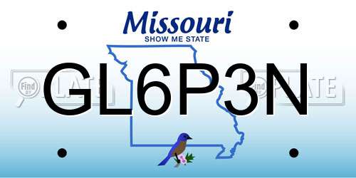 GL6P3N Missouri License Plate