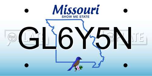GL6Y5N Missouri License Plate