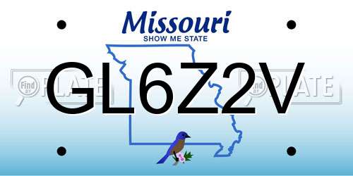 GL6Z2V Missouri License Plate
