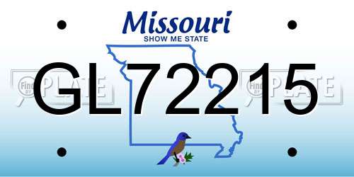 GL72215 Missouri License Plate