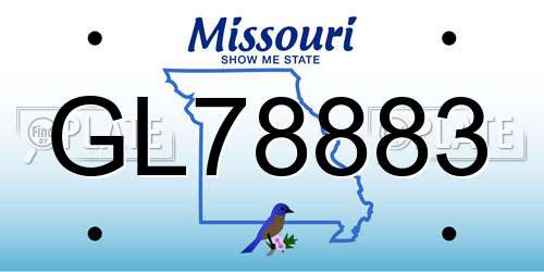 GL78883 Missouri License Plate