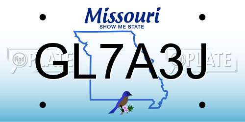 GL7A3J Missouri License Plate