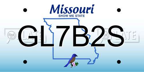 GL7B2S Missouri License Plate