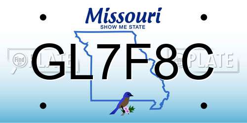 GL7F8C Missouri License Plate