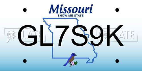 GL7S9K Missouri License Plate