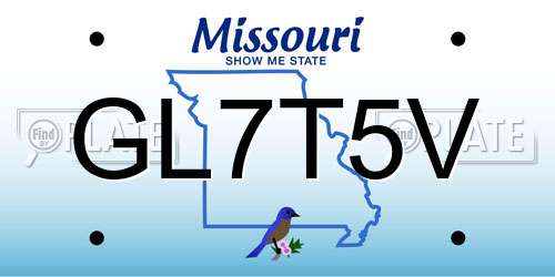 GL7T5V Missouri License Plate