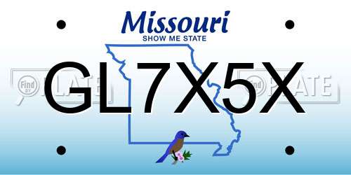 GL7X5X Missouri License Plate
