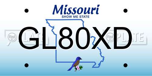 GL80XD Missouri License Plate