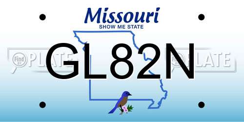GL82N Missouri License Plate