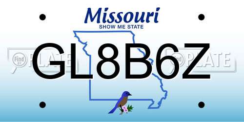 GL8B6Z Missouri License Plate