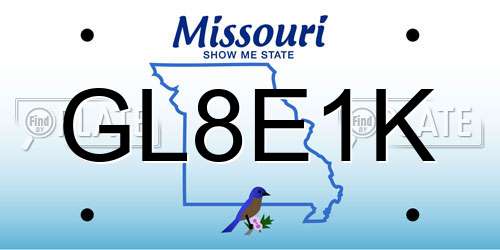 GL8E1K Missouri License Plate