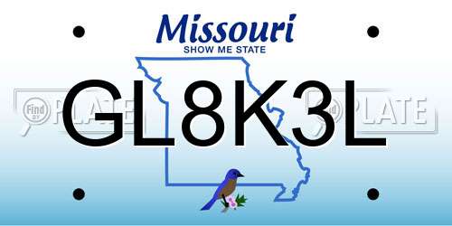 GL8K3L Missouri License Plate