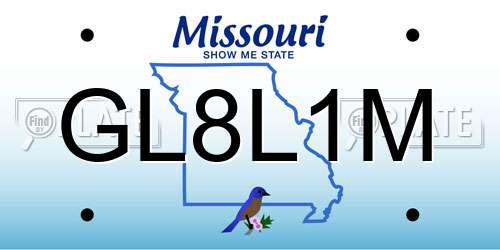 GL8L1M Missouri License Plate