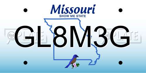 GL8M3G Missouri License Plate