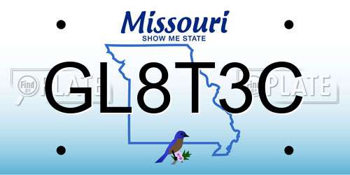GL8T3C Missouri License Plate