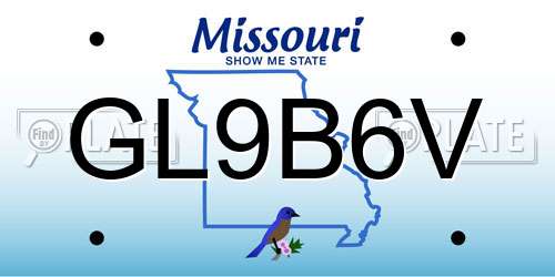 GL9B6V Missouri License Plate