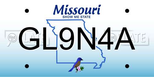GL9N4A Missouri License Plate