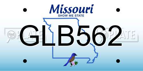 GLB562 Missouri License Plate