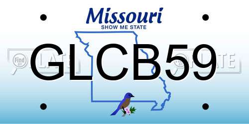 GLCB59 Missouri License Plate