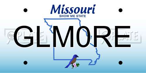 GLM0RE Missouri License Plate